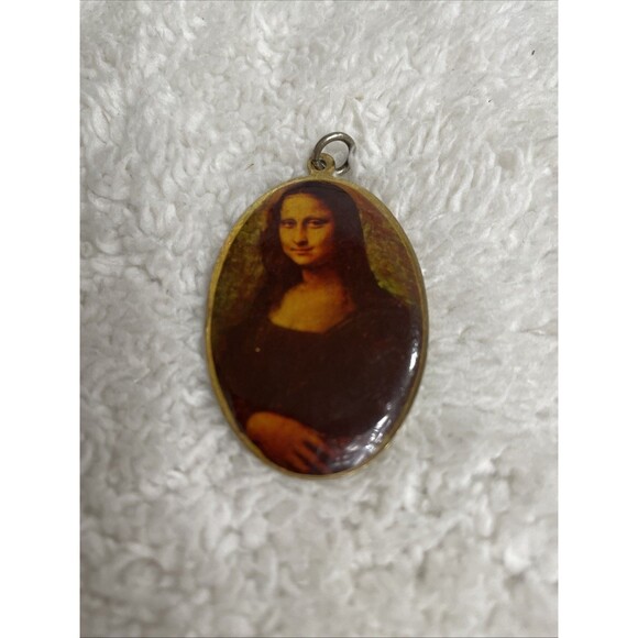 De Vinci Jewelry - Vintage Mona Lisa Pendant Art to Wear Jewelry Leonardo Da Vinci